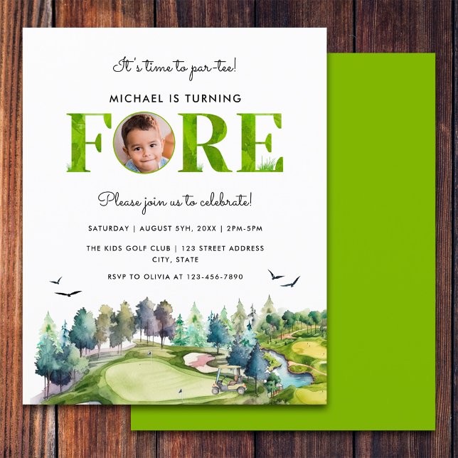 Budget Par-tee 4-års födelsedag Första födelsedags (Front and Back)