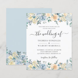 Budget Pastel Dusty Blue Wedding bjudande