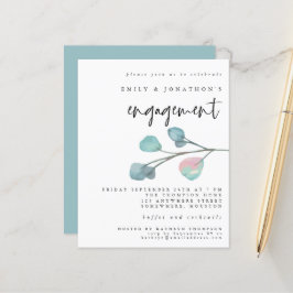 Budget Pastel Eucalyptus Förlovning-inbjudan