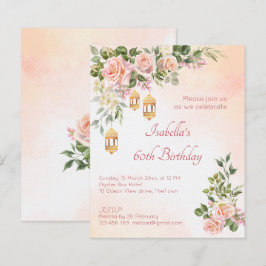 Budget Pastel kräm ro Moroccan-lyktor inbjudan