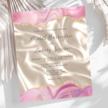 Budget Pastel Rosa Guld Agate Ivory Silke Bröllop