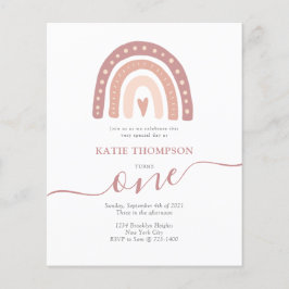 Budget Pastell Rosa Regnbåge Boho Första Födelseda