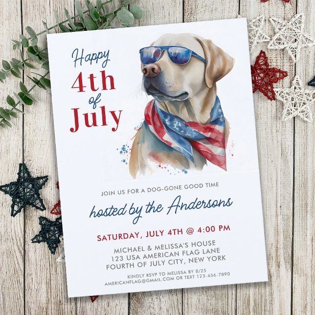 Budget Patriotic Labrador Hund 4 juli Party (Skapare uppladdad)