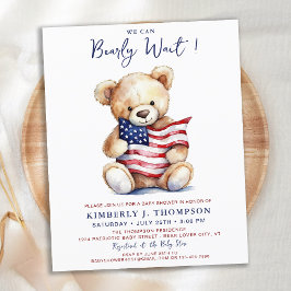 Budget Patriotic Nalle Baby Shower-inbjudan