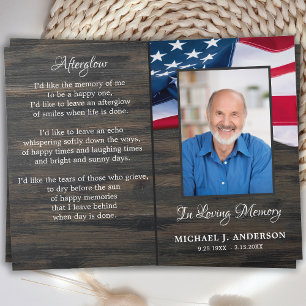 Budget Patriotic Veteran Funeral Memorial Program