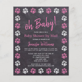 Budget Paw Print Rosa Flick Baby Shower Genom Post