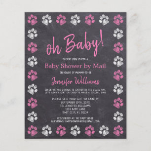 Budget Paw Print Rosa Flick Baby Shower Genom Post