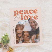 Budget Peace & Kärlek Retro Arch-julfoto