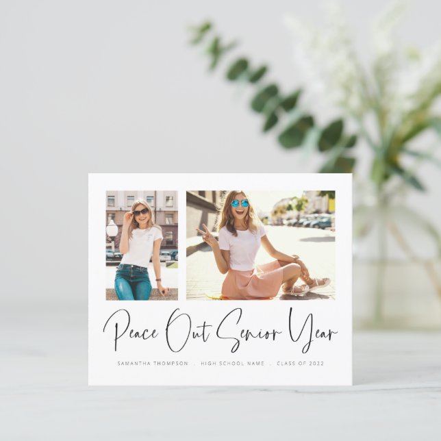 Budget Peace Out 2 Photos 2022 Grad-meddelande (Stående Fram)
