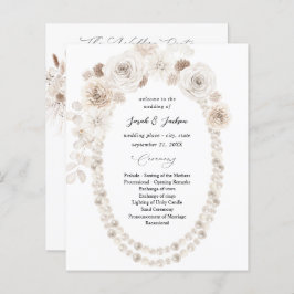 Budget Pearls & White Blommigt Bröllop Ceremony