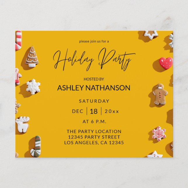 Budget Pepparkaks Cookie Holiday Party Flygblad (Framsidan)