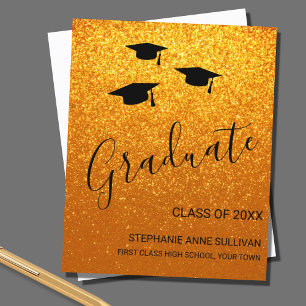 Budget Personlig Guld Glitter Examen Annonsering