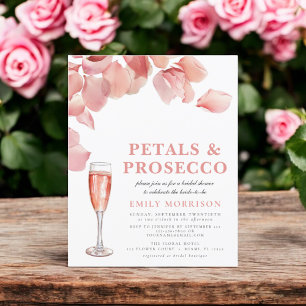 Budget Petals & Prosecco Inbjudningskort för möhip Flygblad