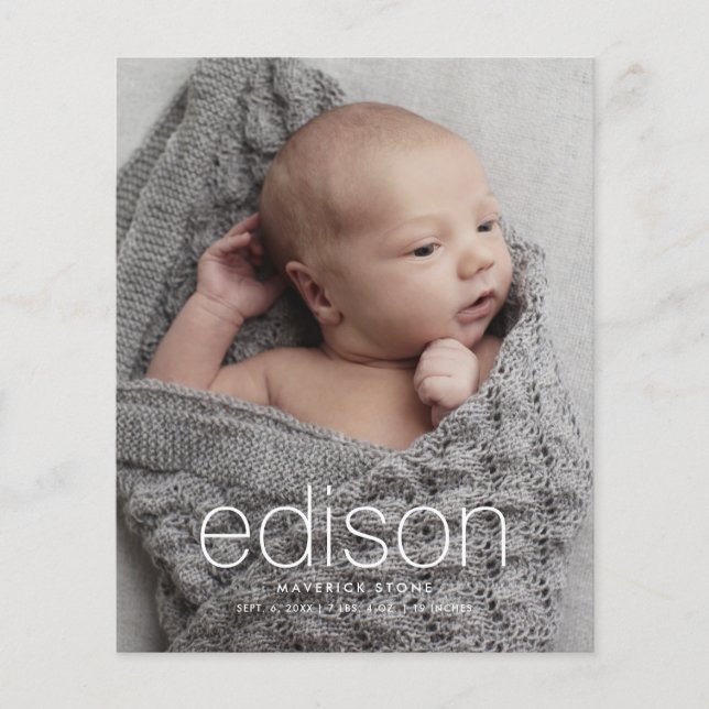 Budget Photo Baby Birth Notice (Framsida)