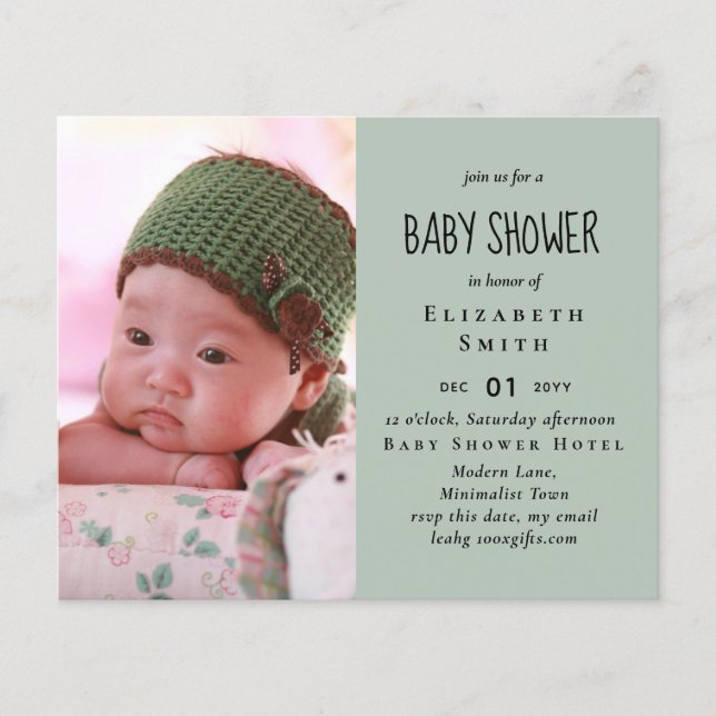 BUDGET Photo Baby Shower-avisering Tack Flygblad (Framsidan)