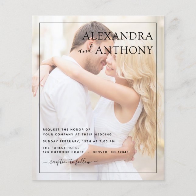 Budget Photo Bild Bröllop Romantic Elegant Flygblad (Framsidan)