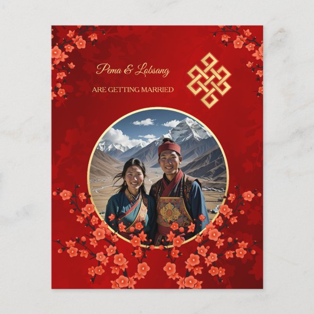 BUDGET Photo Cherry Blommar Tibetan Bröllop Flygblad (Framsidan)