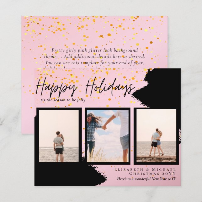 BUDGET PHOTO CHRISTMAS CARDS - Photo Collage Urban (Fram/baksida)