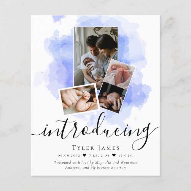 BUDGET Photo Collage Birth Notice (Framsida)