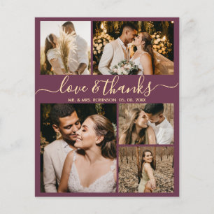 Budget Photo Collage Bordo Bröllop Tack Flyer