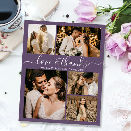 Budget Photo Collage Bröllop Tack Mauve Flyer