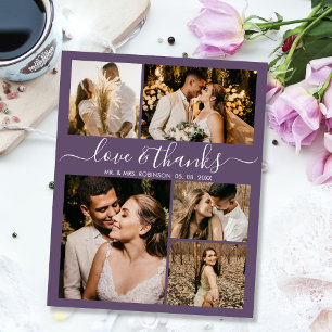 Budget Photo Collage Bröllop Tack Mauve Flyer