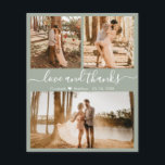 Budget Photo Collage Grönt Bröllop Tack Flyer<br><div class="desc">Budget, Modern, Elegant, Handskriven Bröllop (3) Tre Photo Collage Tack-personliger till ett överkomligt pris med lågbudgetflygare. Snyggt bröllop tackar dig för en mall med tre foto på framsidan och ett foto på baksidan. ***NOTERA! *** RULLA FÖR MER INFORMATION! *** Med texten "Kärlek och tack" i ett snabbt och välskrivet typsnitt...</div>