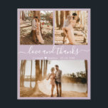 Budget Photo Collage Lilac Bröllop Tack Flyer<br><div class="desc">Budget, Modern, Elegant, Handskriven Bröllop (3) Tre Photo Collage Tack-personliger till ett överkomligt pris med lågbudgetflygare. Snyggt bröllop tackar dig för en mall med tre foto på framsidan och ett foto på baksidan. ***NOTERA! *** RULLA FÖR MER INFORMATION! *** Med texten "Kärlek och tack" i ett snabbt, stavat typsnitt med...</div>