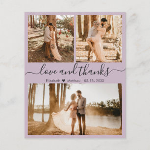 Budget Photo Collage Lilac Bröllop Tack Flyer
