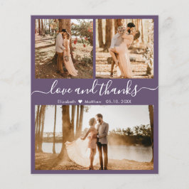 Budget Photo Collage Mauve Bröllop Tack Flyer