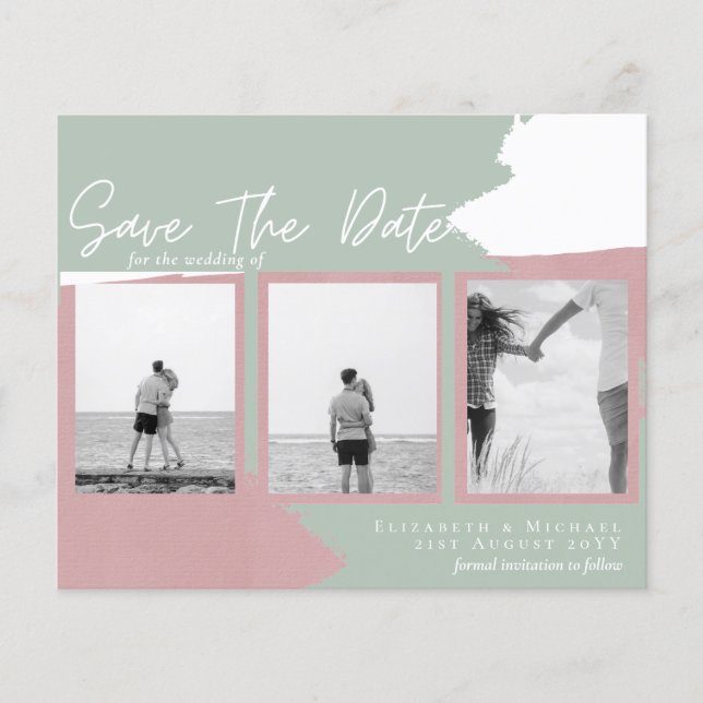 BUDGET Photo Collage Spara Date Modern Abstrakt (Framsida)