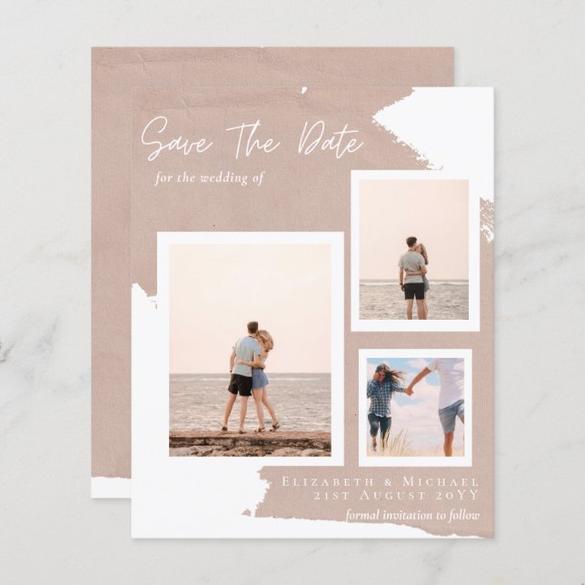 BUDGET Photo Collage Spara Date Modern Abstrakt (Fram/baksida)