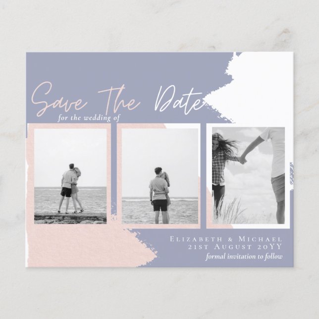 BUDGET Photo Collage Spara Date Modern Abstrakt Flygblad (Framsidan)