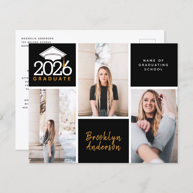 BUDGET Photo Collage Studenten vykort (Fram/baksida)