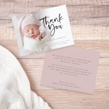 Budget Photo Girl Tack Birth-annonsering