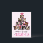 Budget Photo God jul Rosa jul Vykort<br><div class="desc">Cute rosa & lila Julgran, som du själv väljer att skapa personliga foton, gör den här helgdag av vykort för dina vänner och din familj. Skript och typografi i finare i "God jul" för att samordna färg i foto ramar. Söt Festive rosa glitter star ovanpå det här fotot träd avslutar...</div>