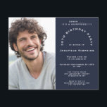 Budget Photo Man 30:e överraskningsflottan Party I<br><div class="desc">Ett ekonomiskt alternativ i BUDGET på en mindre storlek på 4, 5 x 5, 6 tum (110 lbs vikt), som är av samma tjocklek som ett vykort (är dock inte lämpligt för använda som vykort). OBSERVERA ATT DET FINNS EN inbjudan per lakan. Budgeterat fotoman, 30:e överraskningsinbjudan till Party-flottan. En helt...</div>