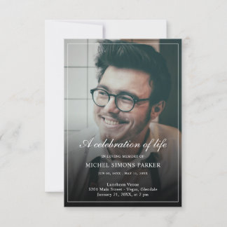 Budget Photo Memorial Firande of Life Funeral Inbjudningar