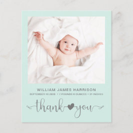 Budget Photo Mint Baby Birth Notice