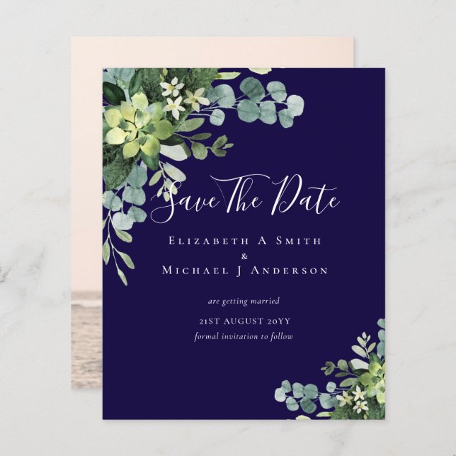 BUDGET Photo Spara Data Eucalyptus Grey Löv (Fram/baksida)