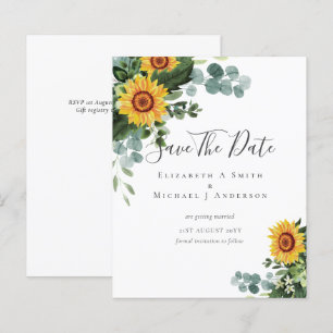 BUDGET Photo Spara Date Rustic SUNFLOWERS Greenery