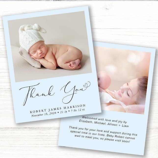 Budget Photo Tack Blue Boy Birth-meddelande (Skapare uppladdad)