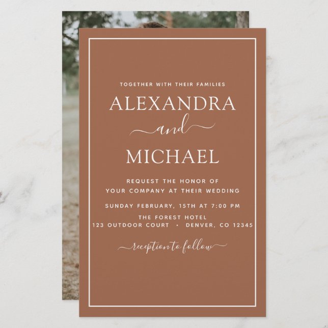 Budget Photo Terracotta Boho Bröllop Simple (Fram/baksida)