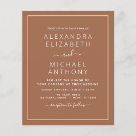 Budget Photo Terracotta Boho Bröllop Simple Flyer