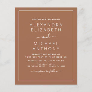 Budget Photo Terracotta Boho Bröllop Simple Flyer