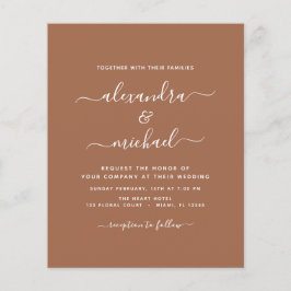 Budget Photo Terracotta Boho Bröllop Simple Flygblad