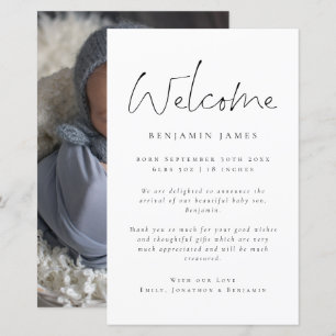Budget Photo Welcome Tack Birth Notice