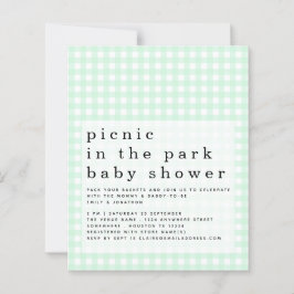 Budget Picnic Park Baby Shower Grönt Gingham