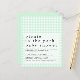 Budget Picnic Park Baby Shower Grönt Gingham