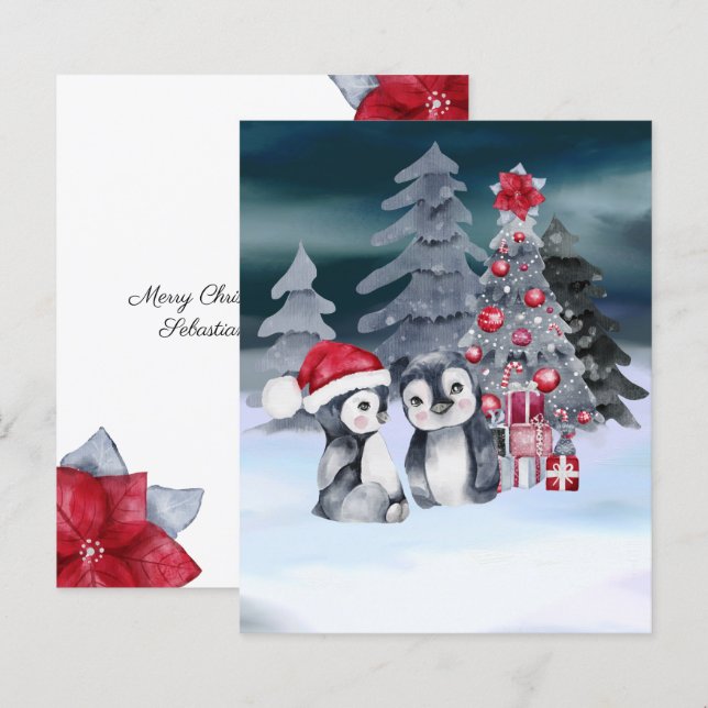 BUDGET Pingvin Julgran Scen (Fram/baksida)